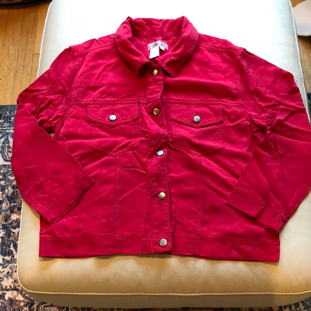 Coldwater Creek red tencel jean jacket